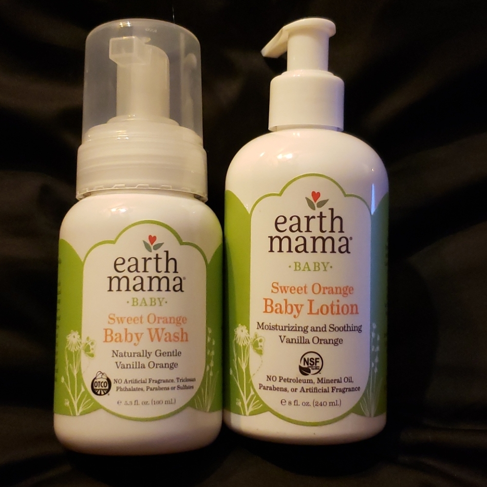 Earth Mama Baby wash and lotion